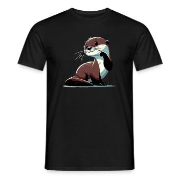 Otter - Männer T-Shirt - Schwarz - Vorne - AI Model Male 178 light (178cm)