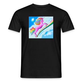 Licorne et arc-en-ciel - T-shirt homme - noir - Devant - AI Model Male 178 light (178cm)