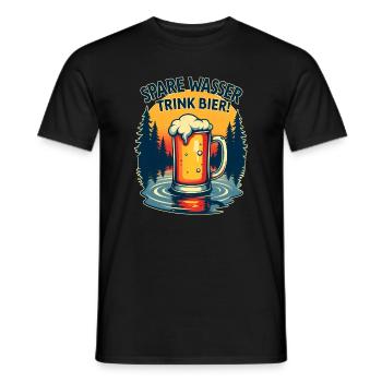 Natur & Bier im Einklang, Prost dem Planeten - Männer T-Shirt - Schwarz - Vorne - AI Model Male 178 light (178cm)