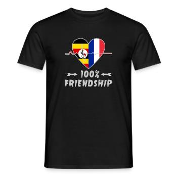 Uganda und Frankreich 100% Freundschaft - Männer T-Shirt - Schwarz - Vorne - AI Model Male 178 light (178cm)