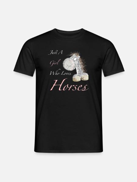 Just A Girl Who Loves Horses Pferde Spruch - Männer T-Shirt - Schwarz