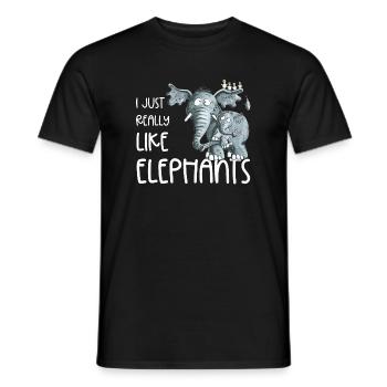 I Just Really Like Elephants I Elefant Wildtiere - Männer T-Shirt - Schwarz - Vorne - AI Model Male 178 light (178cm)