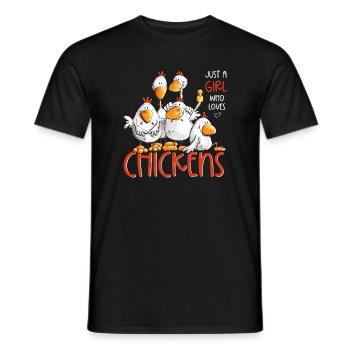 Juste une fille qui aime les poulets Fan de poulets de poulet - T-shirt homme - noir - Devant - AI Model Male 178 light (178cm)
