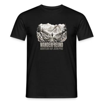 Abenteuer auf jeden Pfad - Männer T-Shirt - Schwarz - Vorne - AI Model Male 178 light (178cm)