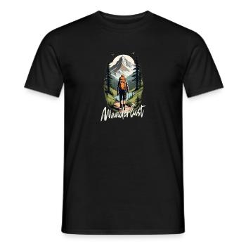 Wandern - Männer T-Shirt - Schwarz - Vorne - AI Model Male 178 light (178cm)