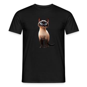 Siamkatze Siam Katze Siamese Cat Siamesen Katzen - Männer T-Shirt - Schwarz - Vorne - AI Model Male 178 light (178cm)