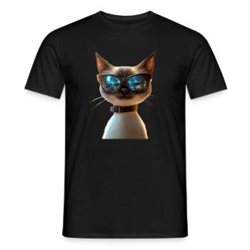 Siamkatze Siam Katze Siamese Cat Siamesen Katzen - Männer T-Shirt - Schwarz - Vorne - AI Model Male 178 light (178cm)