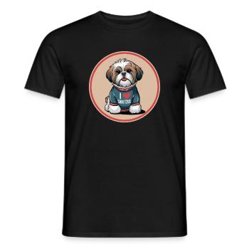 I Love Shih Tzus The cute lion dog to cuddle - Men's T-Shirt - black - Front - AI Model Male 178 light (178cm)