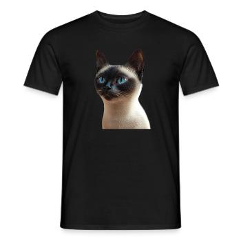 Siamkatze Siam Katze Siamese Cat Siamesen Katzen - Männer T-Shirt - Schwarz - Vorne - AI Model Male 178 light (178cm)