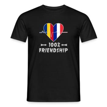 Portugal et France : amitié à 100 % - T-shirt homme - noir - Devant - AI Model Male 178 light (178cm)
