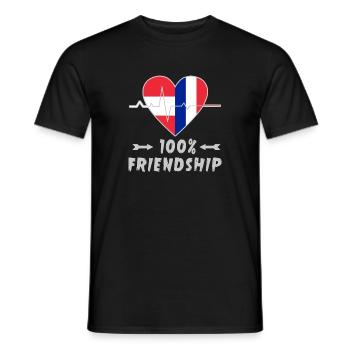 L'Autriche et la France : une amitié à 100 % - T-shirt homme - noir - Devant - AI Model Male 178 light (178cm)