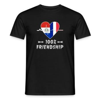 Le Paraguay et la France : une amitié à 100 % - T-shirt homme - noir - Devant - AI Model Male 178 light (178cm)