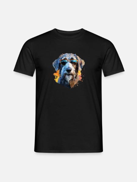 Wolfhound with sunglasses - Men's T-Shirt - black