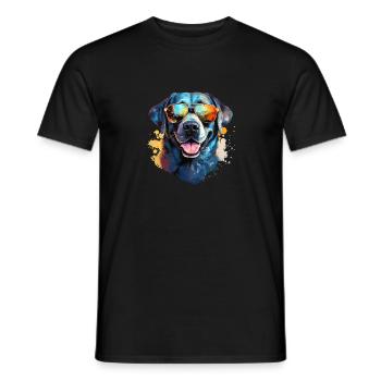 Labrador with sunglasses - Men's T-Shirt - black - Front - AI Model Male 178 light (178cm)