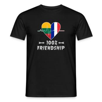 Lithuania and France 100% friendship - Men's T-Shirt - black - Front - AI Model Male 178 light (178cm)