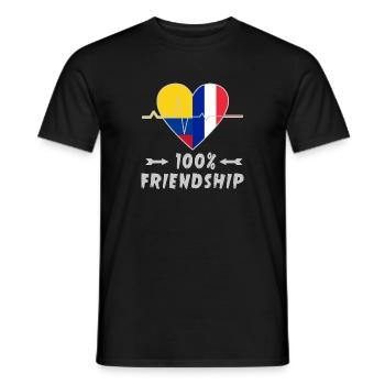 La Colombie et la France : une amitié à 100 % - T-shirt homme - noir - Devant - AI Model Male 178 light (178cm)