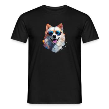 Samoyed with sunglasses - Men's T-Shirt - black - Front - AI Model Male 178 light (178cm)