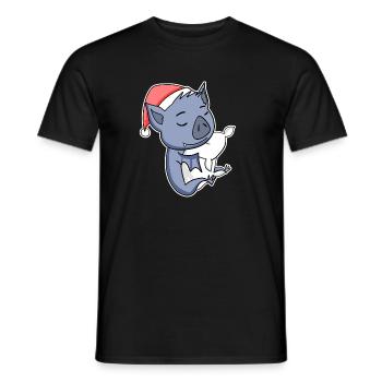 Chauve-souris mignonne fatiguée dormir à Noël - T-shirt homme - noir - Devant - AI Model Male 178 light (178cm)