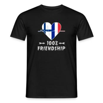 Finnland und Frankreich 100% Freundschaft - Männer T-Shirt - Schwarz - Vorne - AI Model Male 178 light (178cm)