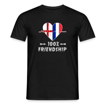 L'Angleterre et la France : une amitié à 100 % - T-shirt homme - noir - Devant - AI Model Male 178 light (178cm)