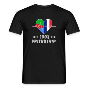 Eritrea und Frankreich 100% Freundschaft - Männer T-Shirt - Schwarz - Vorne - AI Model Male 178 light (178cm)