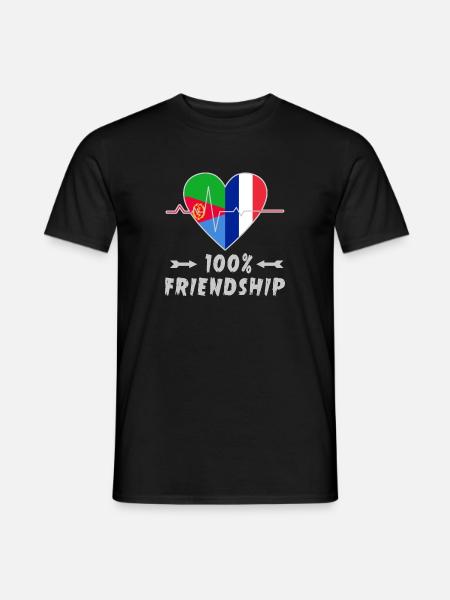 Eritrea und Frankreich 100% Freundschaft - Männer T-Shirt - Schwarz
