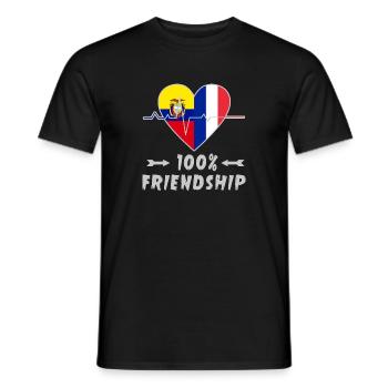 Ecuador and France 100% friendship - Men's T-Shirt - black - Front - AI Model Male 178 light (178cm)