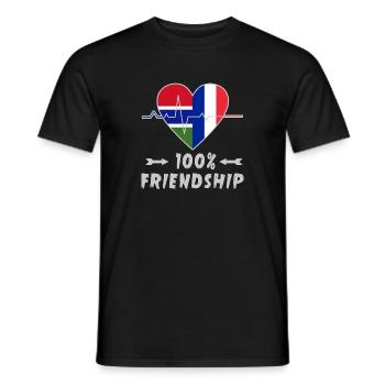 Gambia and France 100% friendship - Men's T-Shirt - black - Front - AI Model Male 178 light (178cm)