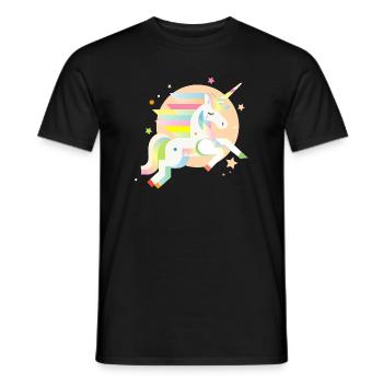 Licorne géométrique délicate – Rêveuse et magique - T-shirt homme - noir - Devant - AI Model Male 178 light (178cm)