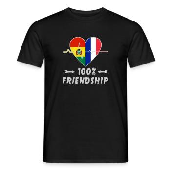 Bolivia and France 100% friendship - Men's T-Shirt - black - Front - AI Model Male 178 light (178cm)