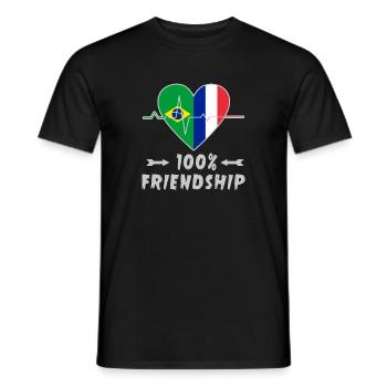Le Brésil et la France, une amitié à 100 % - T-shirt homme - noir - Devant - AI Model Male 178 light (178cm)
