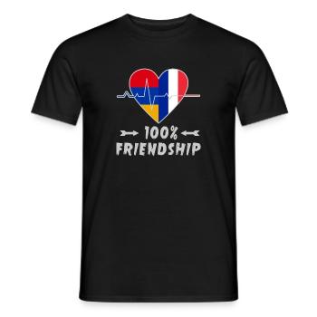 L'Arménie et la France : amitié à 100 % - T-shirt homme - noir - Devant - AI Model Male 178 light (178cm)
