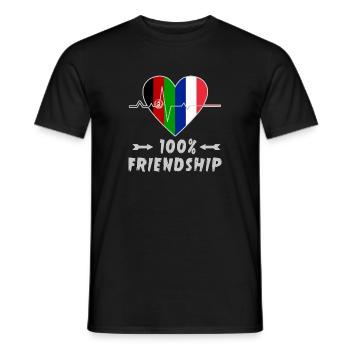 L'Afghanistan et la France : amitié à 100 % - T-shirt homme - noir - Devant - AI Model Male 178 light (178cm)