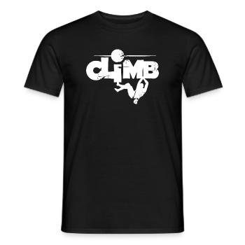 climb klettern Kletterschule Felsen Berge Symbol - Männer T-Shirt - Schwarz - Vorne - AI Model Male 178 light (178cm)