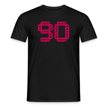 90. 90 ANS. 90e ANNIVERSAIRE. ANNIVERSAIRE 90 ANS. - T-shirt homme - noir - Devant - AI Model Male 178 light (178cm)
