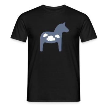 Dalapferd Wolken skandinavisch Weihnachten Pferd - Männer T-Shirt - Schwarz - Vorne - AI Model Male 178 light (178cm)