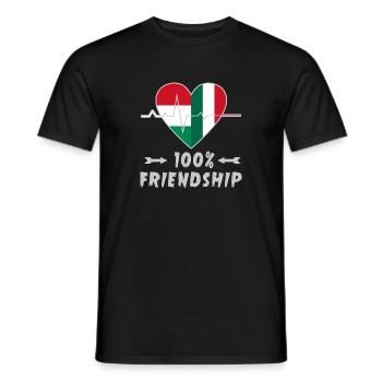 Ungarn und Italien 100% Freundschaft - Männer T-Shirt - Schwarz - Vorne - AI Model Male 178 light (178cm)