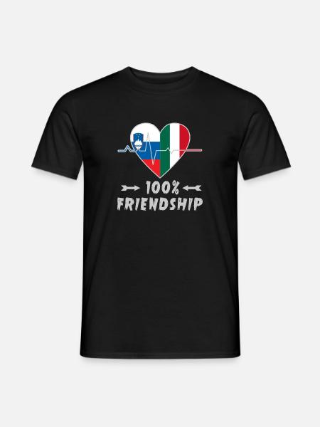 Slovenia e Italia 100% amicizia - T-shirt uomo - nero