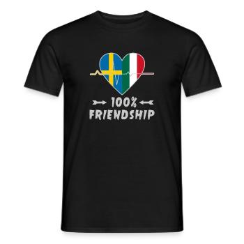 Sweden and Italy 100% friendship - Men's T-Shirt - black - Front - AI Model Male 178 light (178cm)