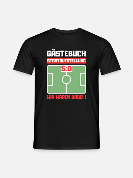 Gästebuch 50. Geburtstag Fußball - Männer T-Shirt - Schwarz