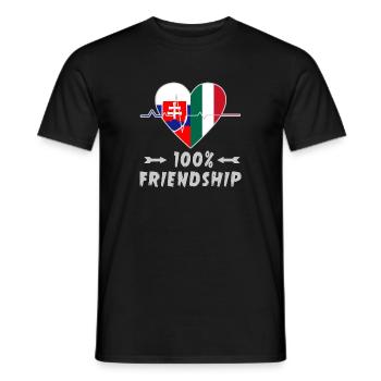 Slowakei und Italien 100% Freundschaft - Männer T-Shirt - Schwarz - Vorne - AI Model Male 178 light (178cm)
