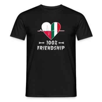 Poland and Italy 100% friendship - Men's T-Shirt - black - Front - AI Model Male 178 light (178cm)