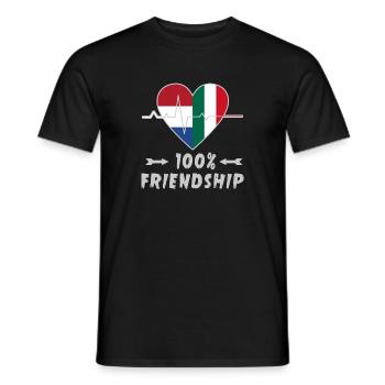 Netherlands and Italy 100% friendship - Men's T-Shirt - black - Front - AI Model Male 178 light (178cm)
