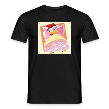 Chickens Chicken Keeping - BED SLEEPING - Men's T-Shirt - black - Front - AI Model Male 178 light (178cm)
