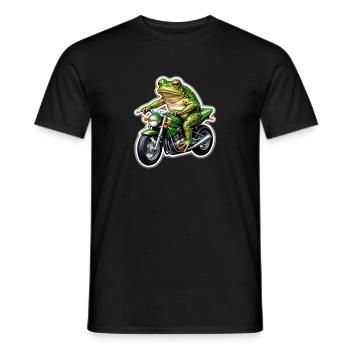 Frosch auf Motorrad - Männer T-Shirt - Schwarz - Vorne - AI Model Male 178 light (178cm)
