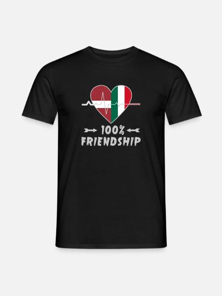 Lettonia e Italia 100% amicizia - T-shirt uomo - nero