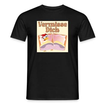Vermisse Dich - Fernbeziehung - Männer T-Shirt - Schwarz - Vorne - AI Model Male 178 light (178cm)