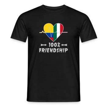 Colombia and Italy 100% friendship - Men's T-Shirt - black - Front - AI Model Male 178 light (178cm)