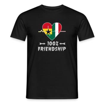 Ghana and Italy 100% friendship - Men's T-Shirt - black - Front - AI Model Male 178 light (178cm)