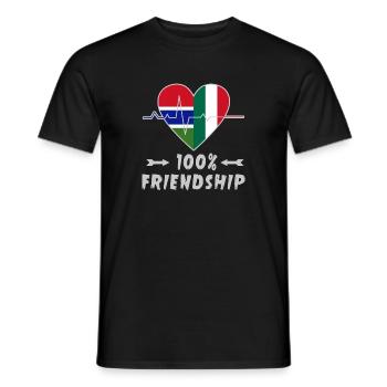 Gambia and Italy 100% friendship - Men's T-Shirt - black - Front - AI Model Male 178 light (178cm)